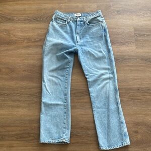 Agolde pinch waist high rise kick jeans riptide